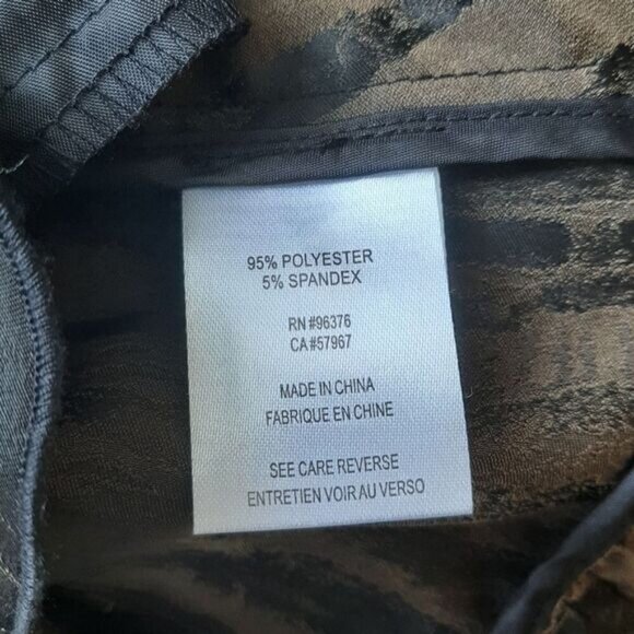 SAMUEL DONG Ruffle Front & Hem Zip-Up Front Blazer Black & Brown Abstract Sz XXS - Picture 16 of 16